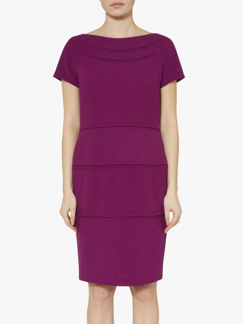 Gina Bacconi Danuta Scuba Dress, Aubergine