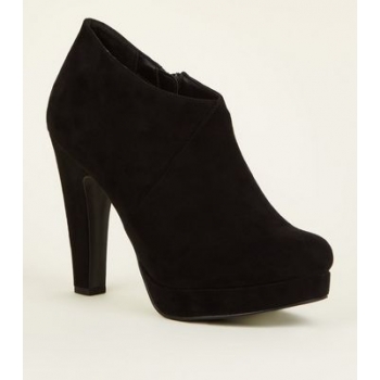 Black Comfort Suedette Platform Shoe Boots