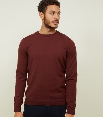 Dark Red Crew Neck Jumper