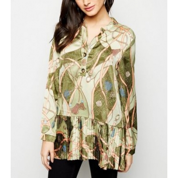 Cameo Rose Green Chain Print Tunic Top