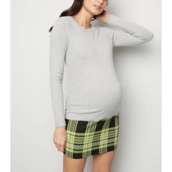 Maternity Black Neon Check Tube Skirt