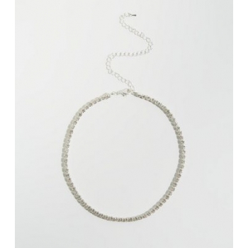 Silver Premium Diamanté Cupchain Choker