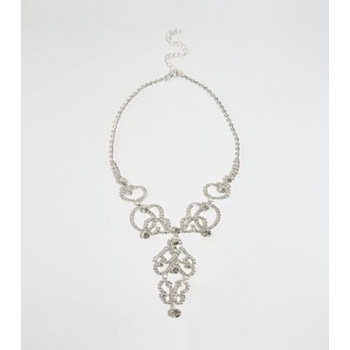 Silver Premium Diamanté Intricate Celtic Necklace