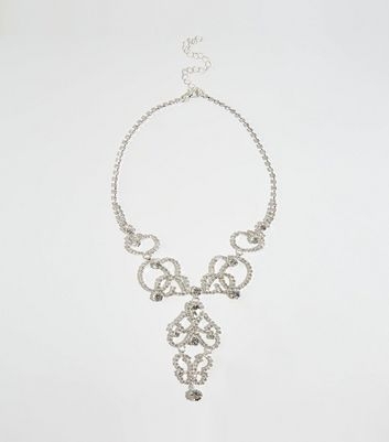 Silver Premium Diamanté Intricate Celtic Necklace