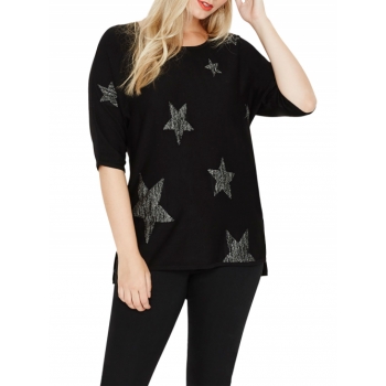 Studio 8 Bexley Star Jumper, Black/Silver