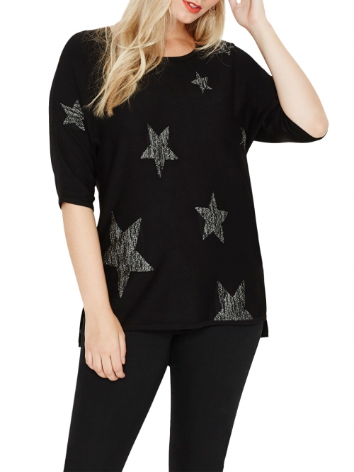 Studio 8 Bexley Star Jumper, Black/Silver