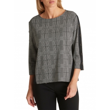 Betty Barclay Houndstooth Check Top, Black/Cream