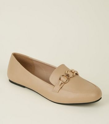 Wide Fit Camel Ring Strap Loafers