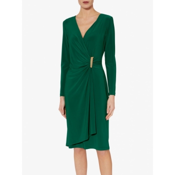 Gina Bacconi Harley Wrap Dress, Forest Green