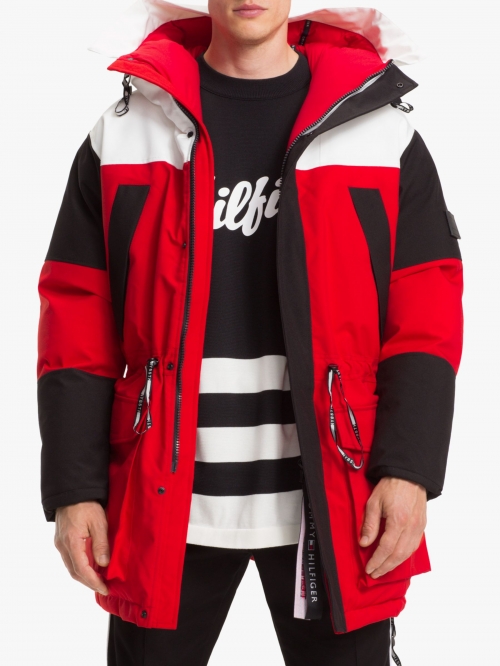 Tommy Hilfiger Colour Block Parka Coat, Multi