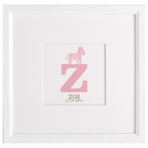 Letterfest Children's Name Animal Alphabet Framed Print, Z - Zebra