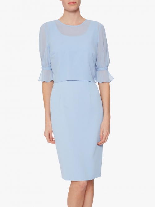 Gina Bacconi Edda Dress And Over Top, Nordic Blue