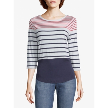 Betty & Co. Colour Block Striped Top, Red/White/Blue