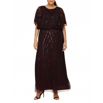 Studio 8 Beaded Maxi Dress, Merlot Black