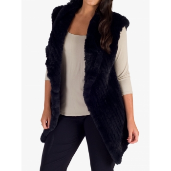 Chesca Faux Fur Gillet, Navy