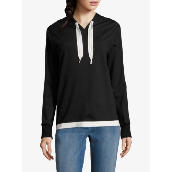 Betty Barclay Hooded Sweatshirt, Black/Cream