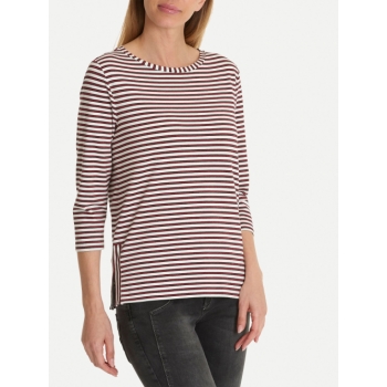 Betty & Co. Striped Jersey Top, White/Red