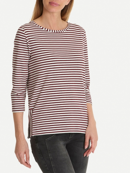 Betty & Co. Striped Jersey Top, White/Red