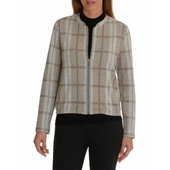 Betty Barclay Check Blouson Jacket, Taupe/Grey