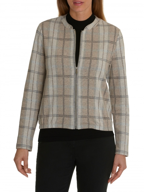 Betty Barclay Check Blouson Jacket, Taupe/Grey