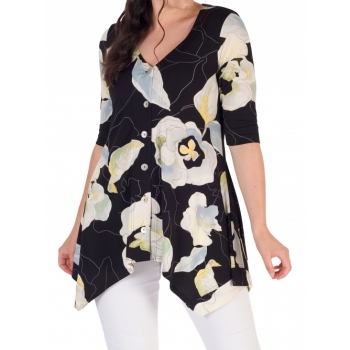 Chesca Floral Jersey Top, Multi