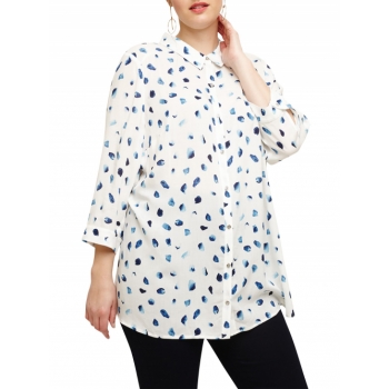 Studio 8 Sarah Spot Print Blouse, White/Blue