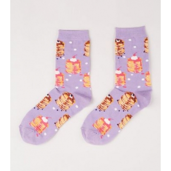 Purple Pancake Pattern Socks