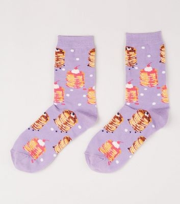 Purple Pancake Pattern Socks