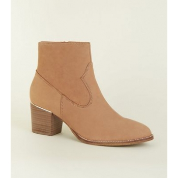 Camel Suede Metal Trim Western Boots