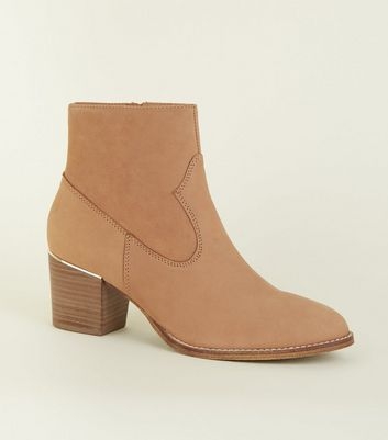 Camel Suede Metal Trim Western Boots