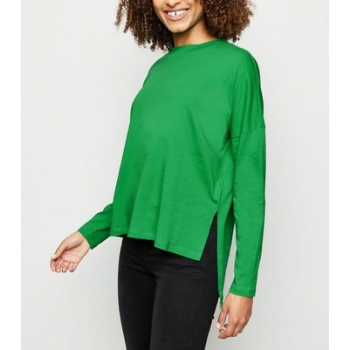 Noisy May Green Step Hem Top