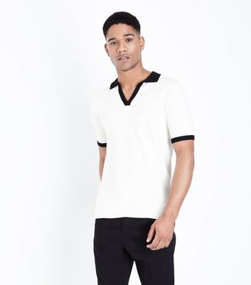 Off White Revere Collar Knit Polo Shirt