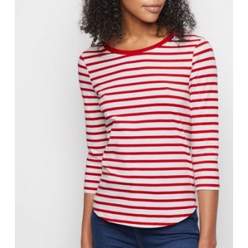 Red Stripe 3/4 Sleeve T-Shirt