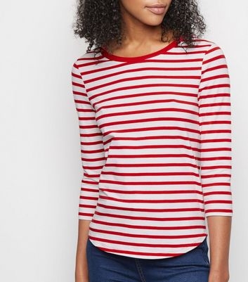 Red Stripe 3/4 Sleeve T-Shirt