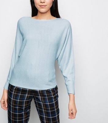 Pale Blue Batwing Sleeve Jumper