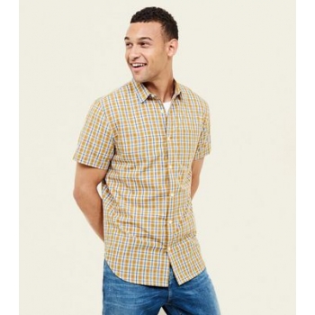 Mustard Check Short Sleeve Shirt