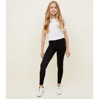 Girls Black High Waist Leggings