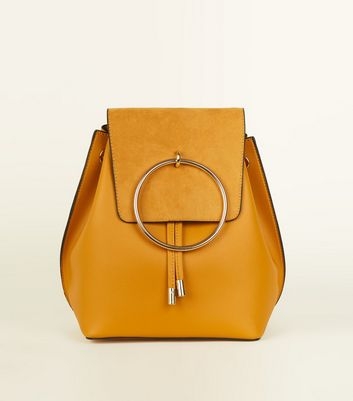 Mustard Metal Ring Backpack