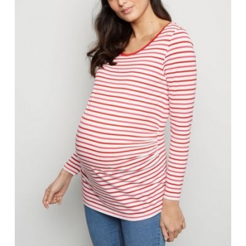 Maternity Pink Stripe Long Sleeve Top