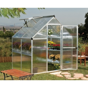 Palram-Canopia Mythos 6x4 Silver Polycarbonate Greenhouse