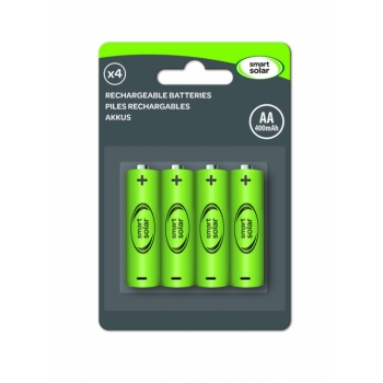 Smart Solar AA 600 mAh Rechargeable Batteries 4pk