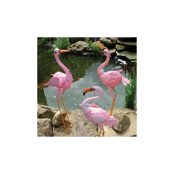 Velda Flamingo/Crane Pond Ornament (Set of 3)