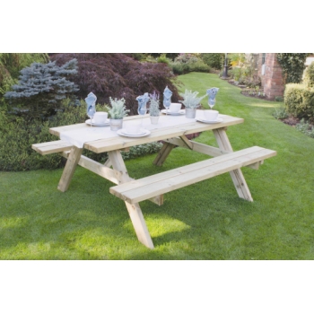 Forest Garden Rectangular Picnic Table - Large