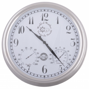 Fallen Fruits Wall Clock & Weather Station Cream (Numerical)