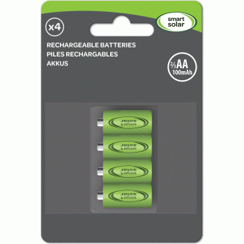 Smart Solar 2/3 AA 200 mAh Rechargeable Batteries 4pk