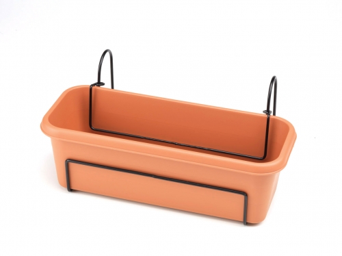 Stewart 60cm Balcony Trough Set (Terracotta)