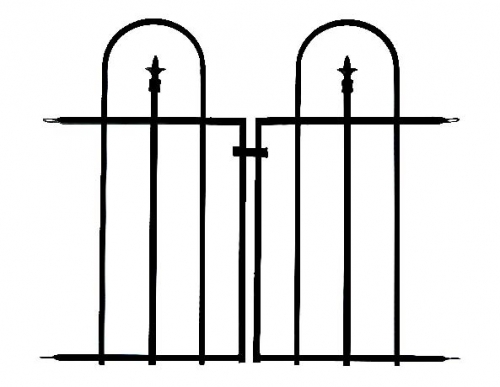 Panacea Gate for Triple Arch Finial Fence (Black)