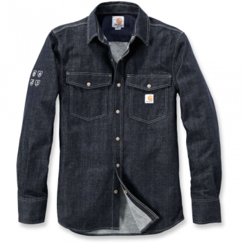 Carhartt Mens Protective Denim Longsleeve Flame Resistant Button Shirt S - Chest 34-36' (86-91cm)