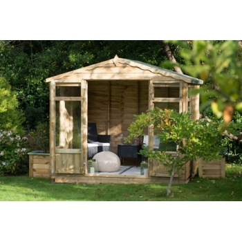 Forest Garden 8 x 6 Oakley Summerhouse - Overlap Pressure Treated