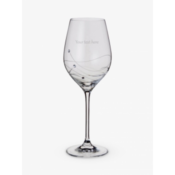 Dartington Crystal Personalised Glitz Wine Glass (Single), Gabriola Font